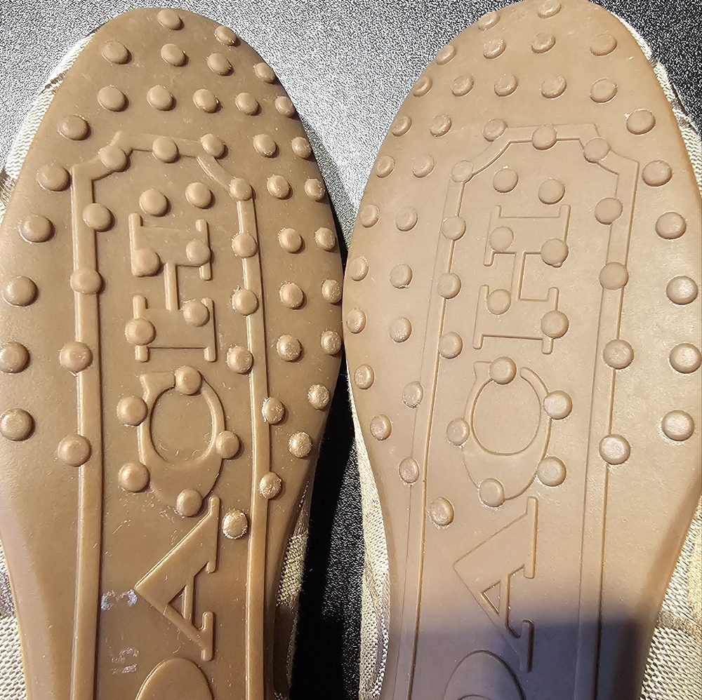 COACH WOMEN’S TAN FORTUNATA MONOGRAM JACQUARD HORSEBIT LOAFERS SIZE 7 - Picture 13 of 14